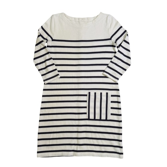 Garnet Hill Dresses & Skirts - Garnet Hill Bijou Button Back Nautical Dress XS Navy Stripe Organic Cotton